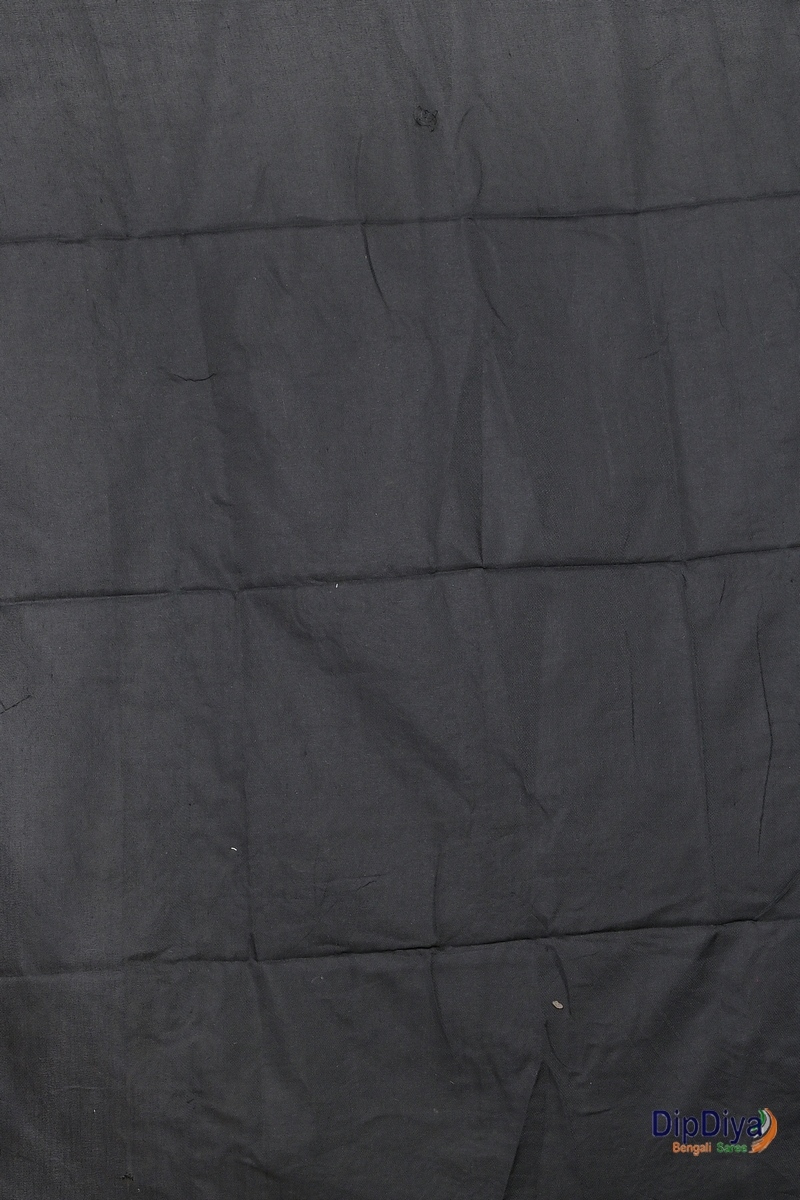 Black Pure Cotton Parag Embroidery Handloom saree (208)