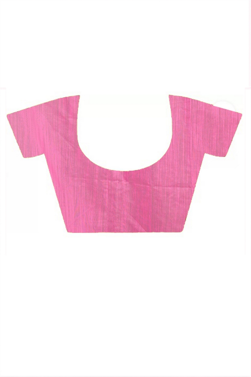 Pink Blended Cotton Anito Hand Painted Saree (2080)