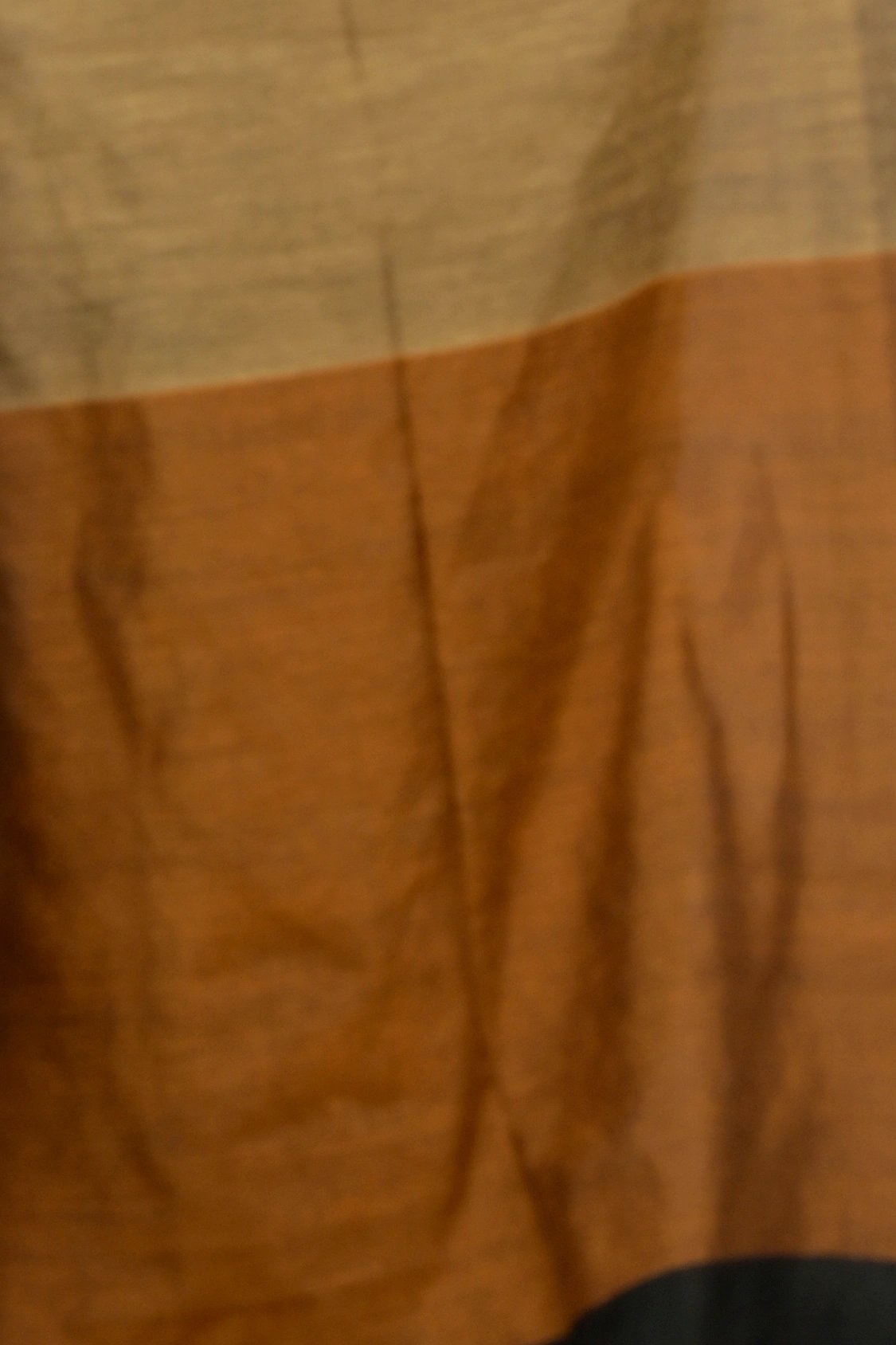 Brown Green Pure Cotton Nator Hand Loom Saree (2085)