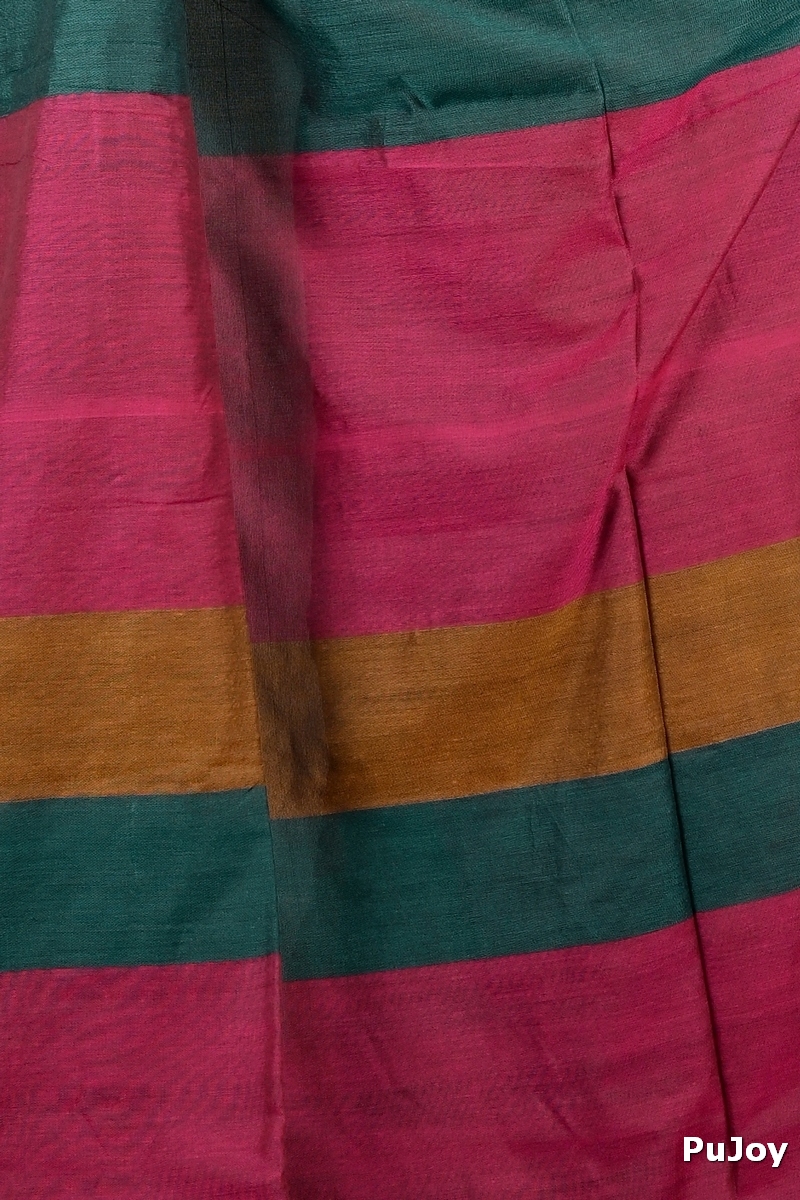 Purple Green Pure Cotton Nator Hand Loom Saree (2086)