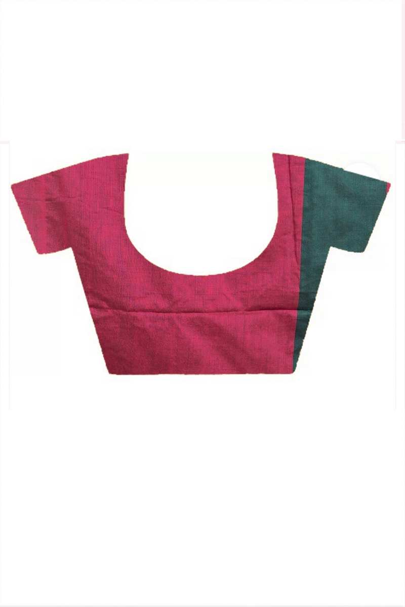 Purple Green Pure Cotton Nator Hand Loom Saree (2086)