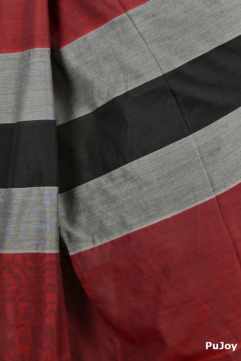 Black Brown Pure Cotton Nator Hand Loom Saree (2087)