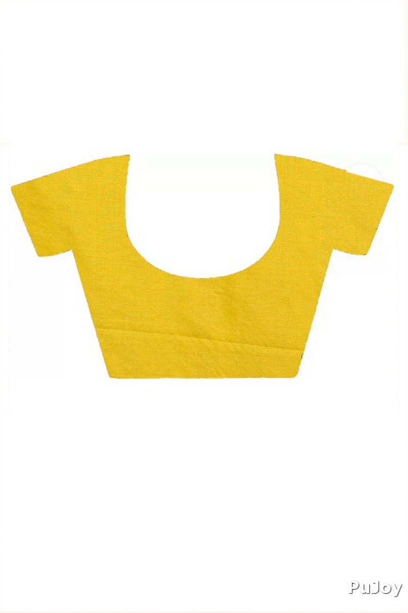 Yellow Pure Cotton Umkor Than Embroidery Handloom saree (2088)