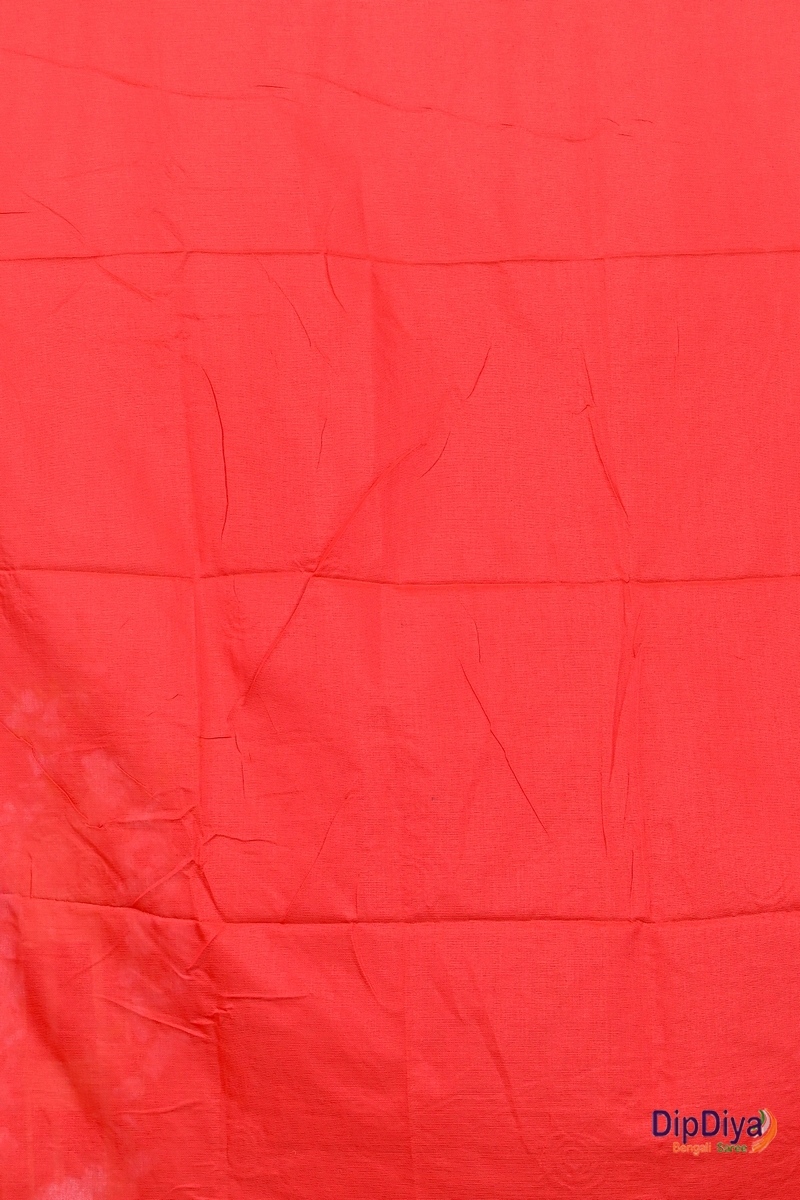 Red Pure Cotton Parag Embroidery Handloom saree (209)