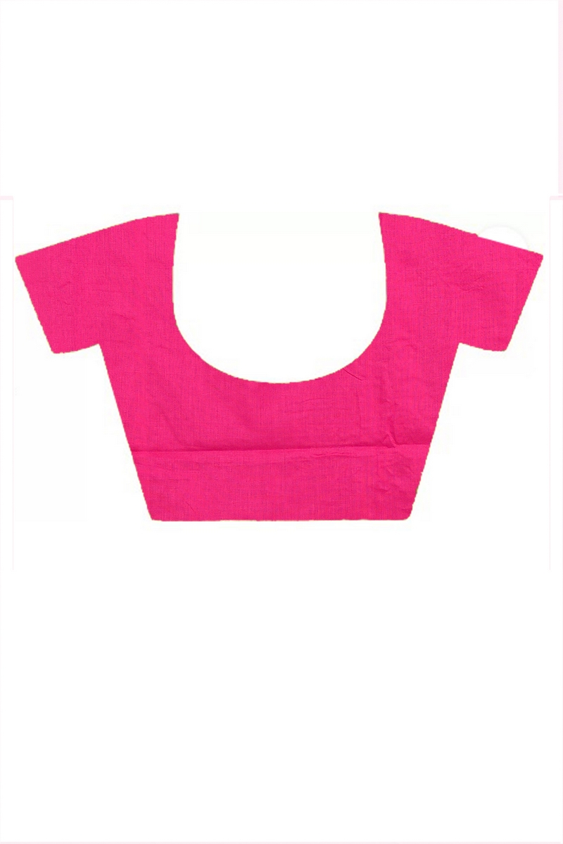 Pink Pure Cotton Umkor Than Embroidery Handloom saree (2090)