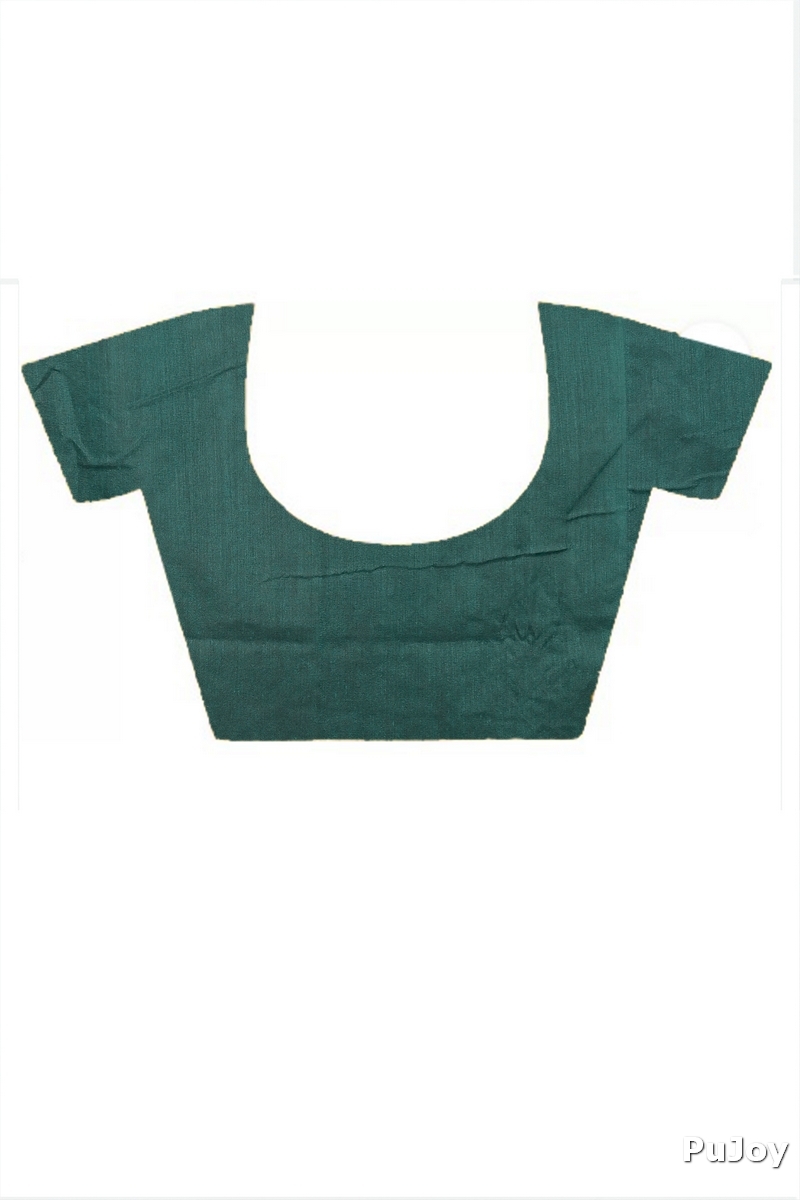 Dark Green Pure Cotton Umkor Than Embroidery Handloom saree (2091)