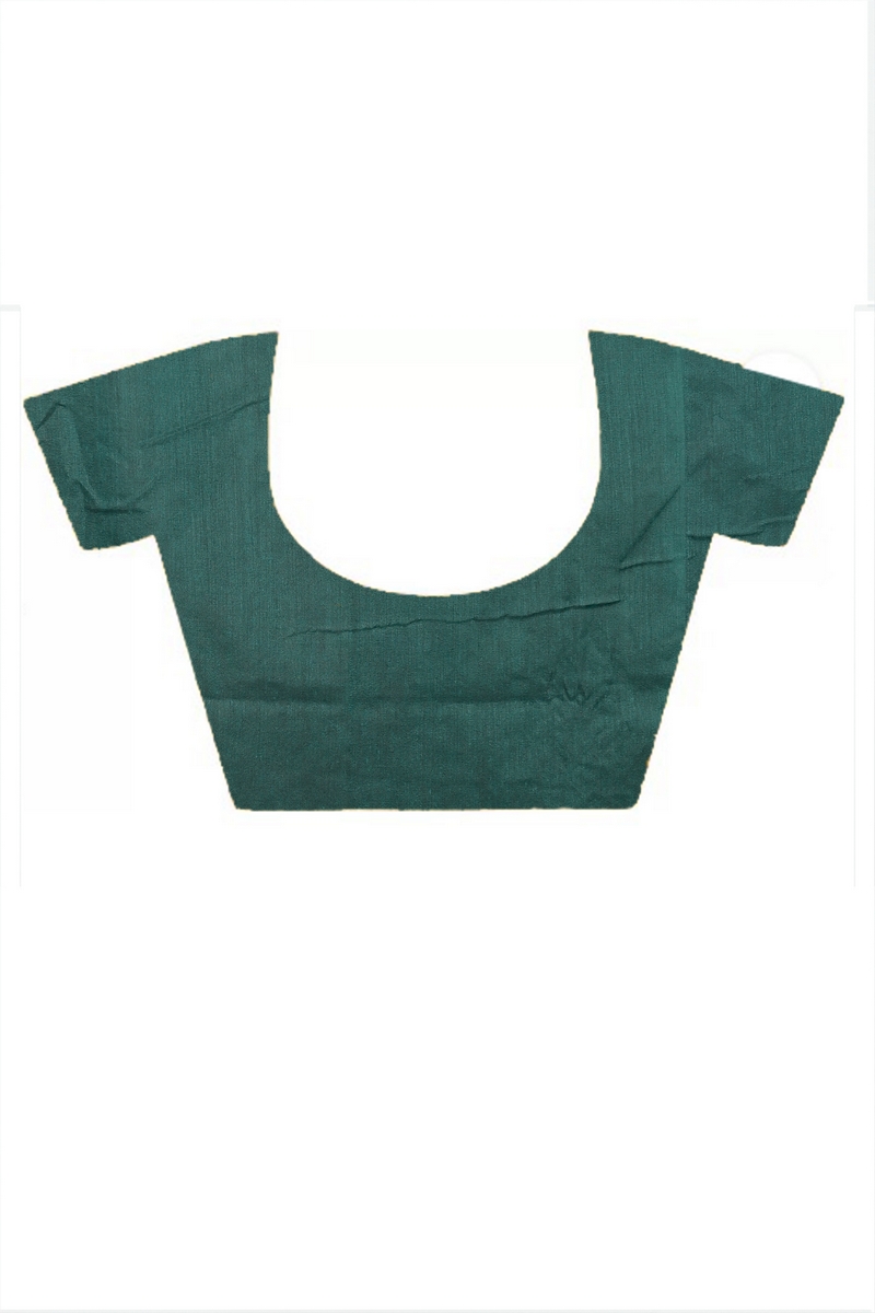 Dark Green Pure Cotton Umkor Than Embroidery Handloom saree (2091)