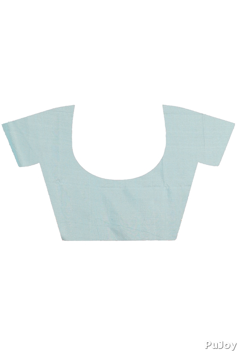 Sky Blue Pure Cotton Bisti Hand Loom Saree (2093)