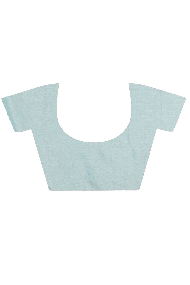 Sky Blue Pure Cotton Bisti Hand Loom Saree (2093)