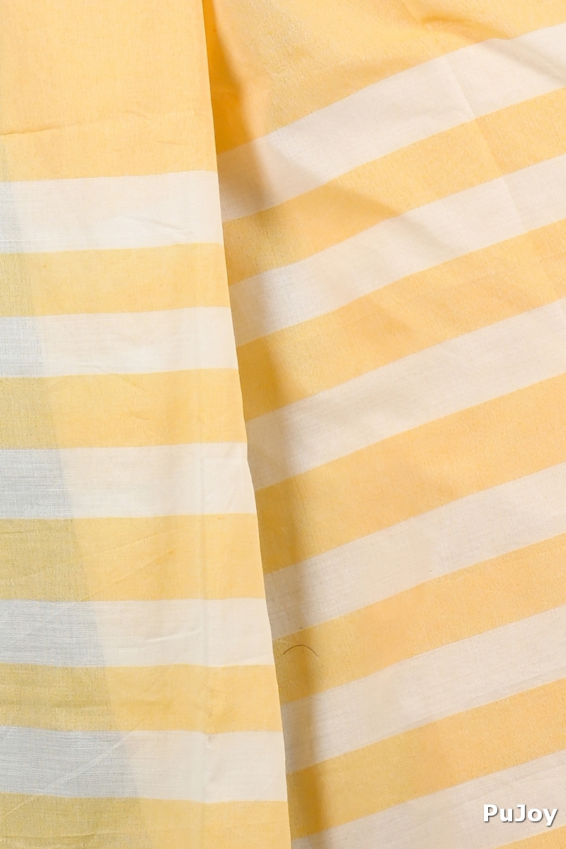 Yellow Pure Cotton Bisti Hand Loom Saree (2094)