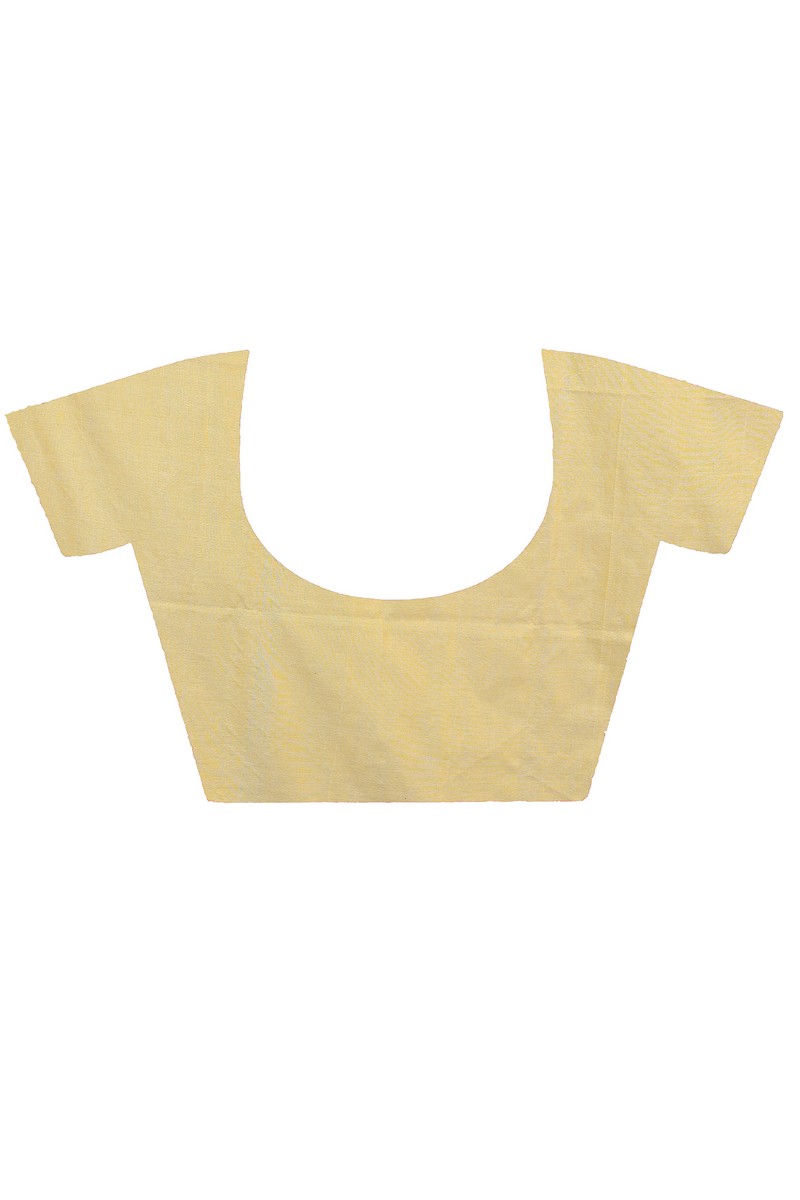Yellow Pure Cotton Bisti Hand Loom Saree (2094)