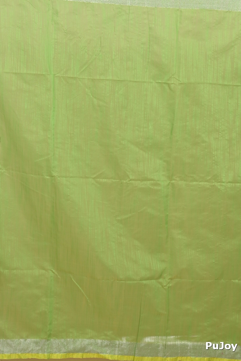 Green Blended Cotton Anito Hand Painted Saree (2099)
