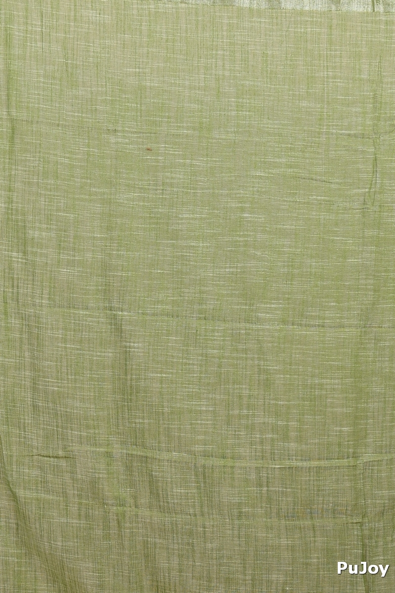 Dark Green Pure Cotton Hilda Printed Handloom Saree (2105)