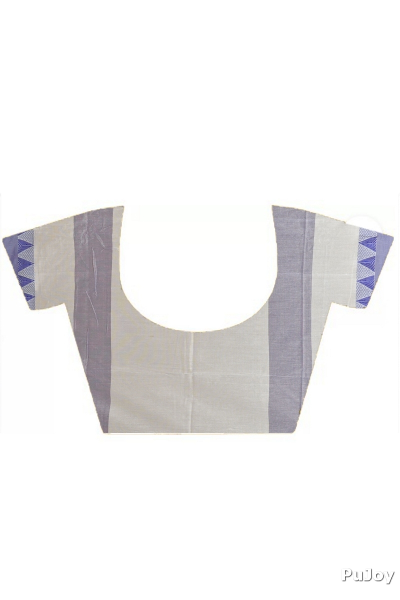 Blue White Pure Cotton Hiran Hand Loom Saree (2109)