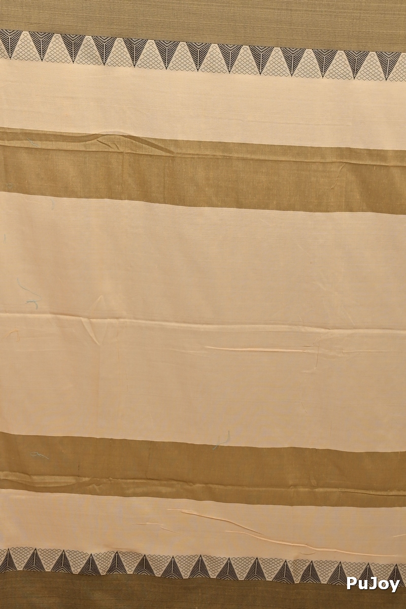 Brown Black Pure Cotton Hiran Hand Loom Saree (2111)
