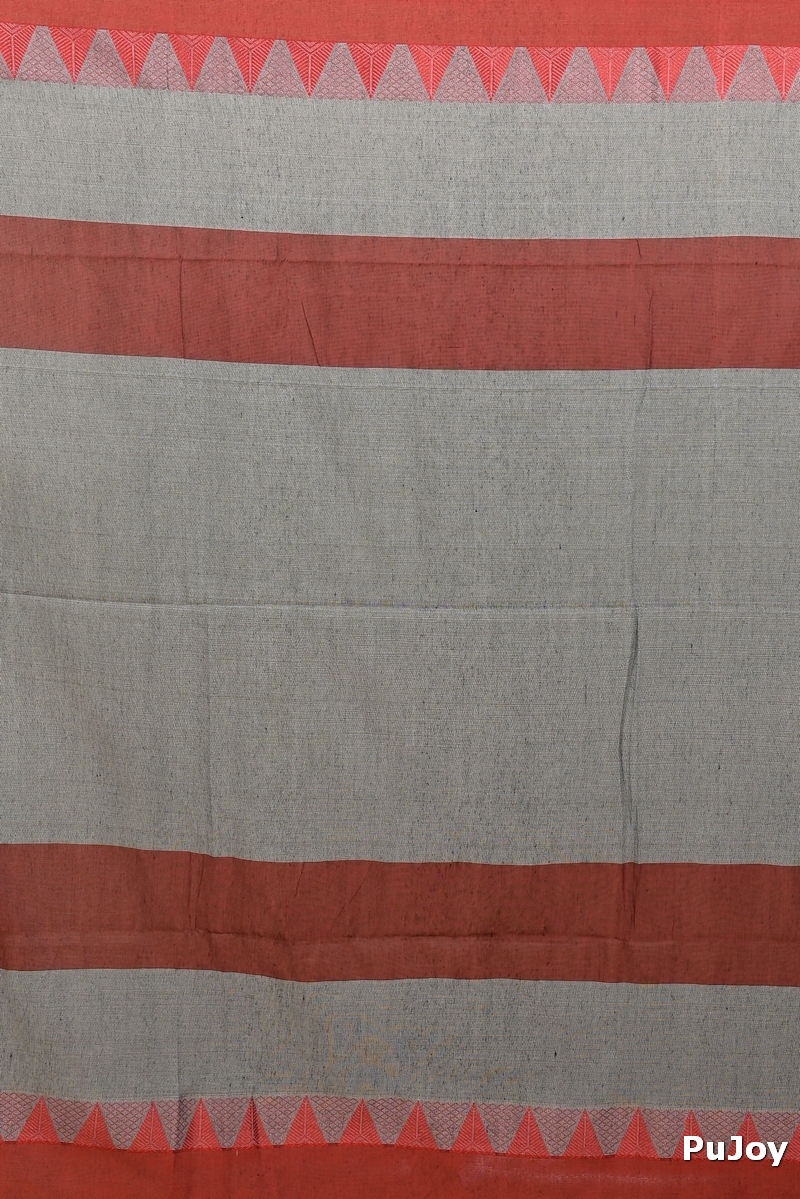 Red Brown Pure Cotton Hiran Hand Loom Saree (2116)