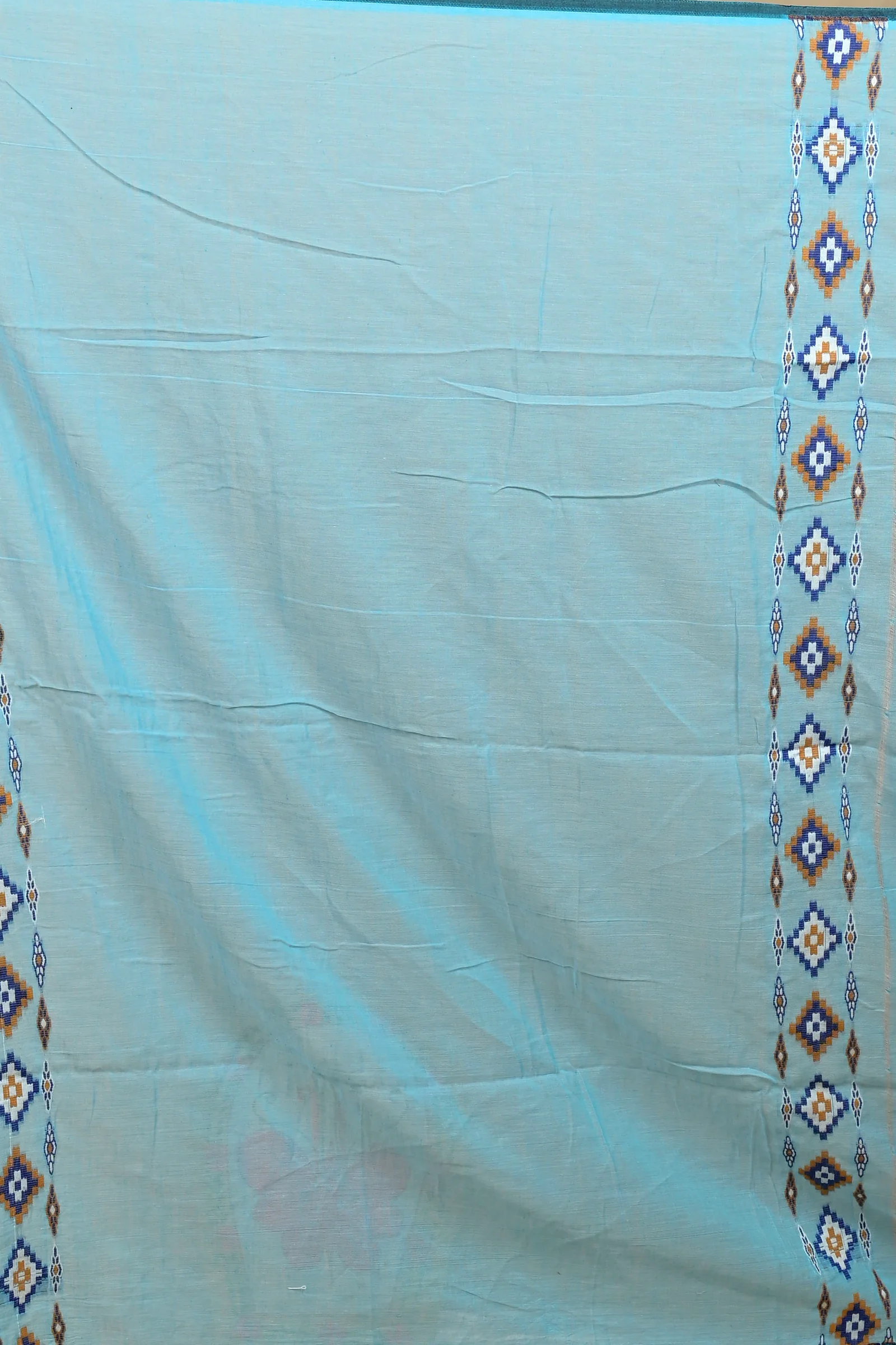 Sky Blue Pure Cotton Hitaashi Hand Loom Saree (2126)
