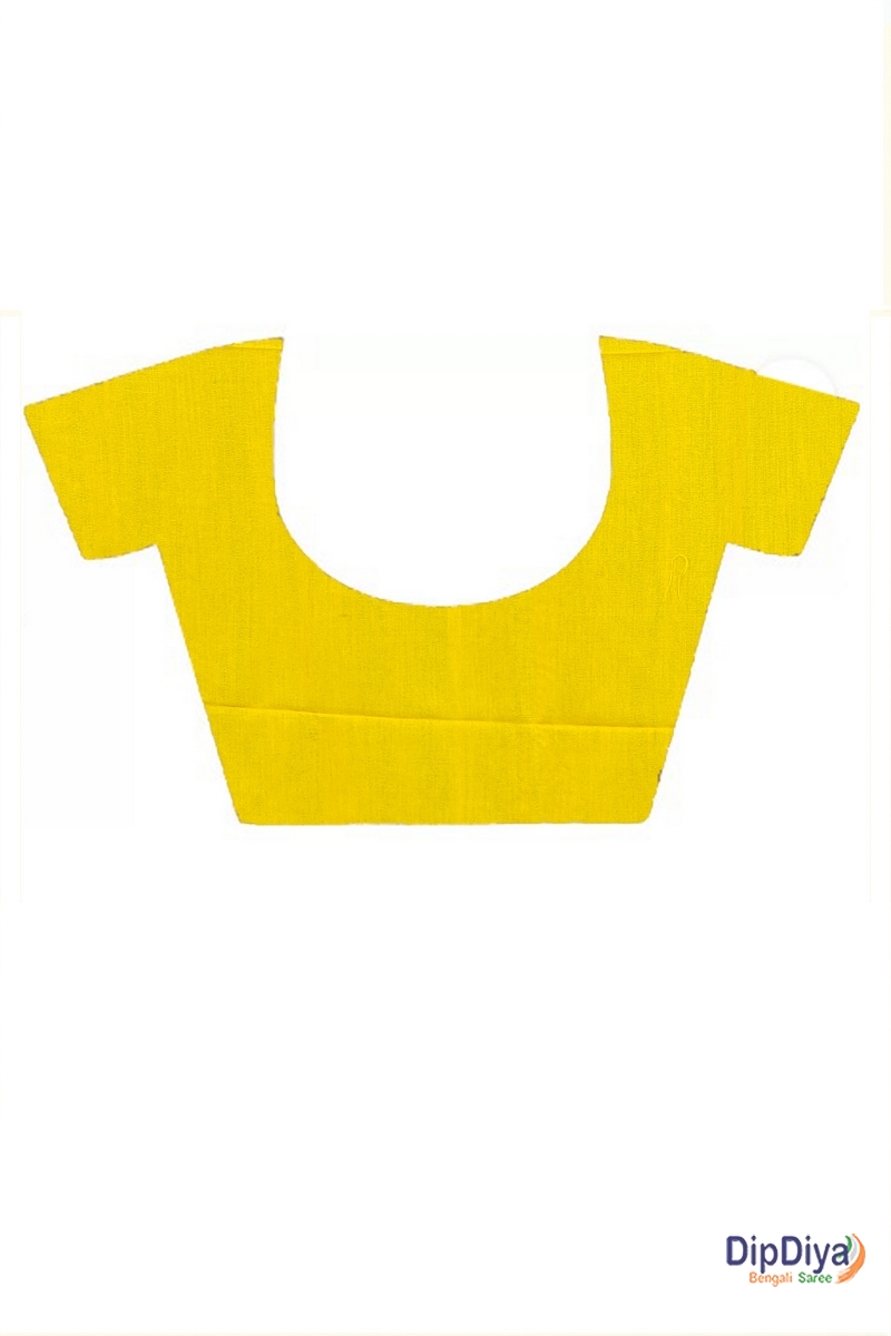 Yellow Pure Cotton Parag Embroidery Handloom saree (214)