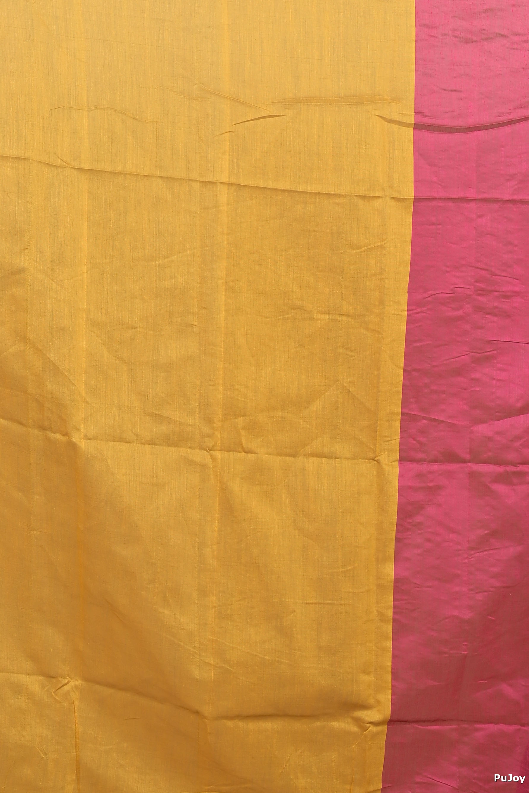 Rani Yellow Blended Cotton Pisha Hand Loom Saree (2144)