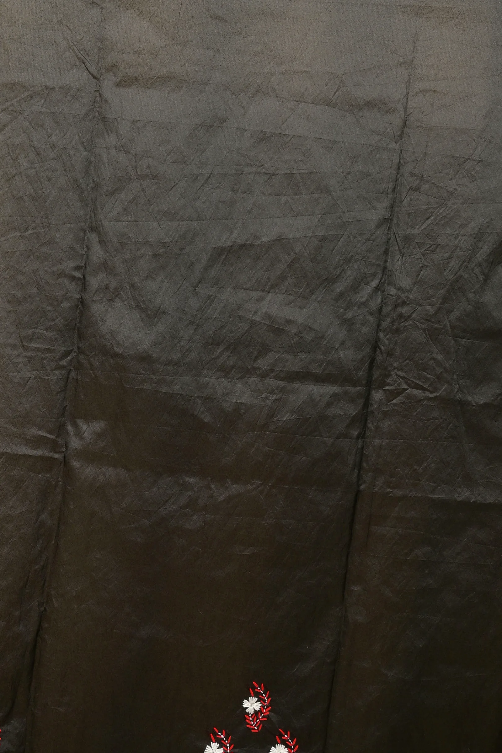 Black Cotton Piaja Kantha Stitch Saree (2148)