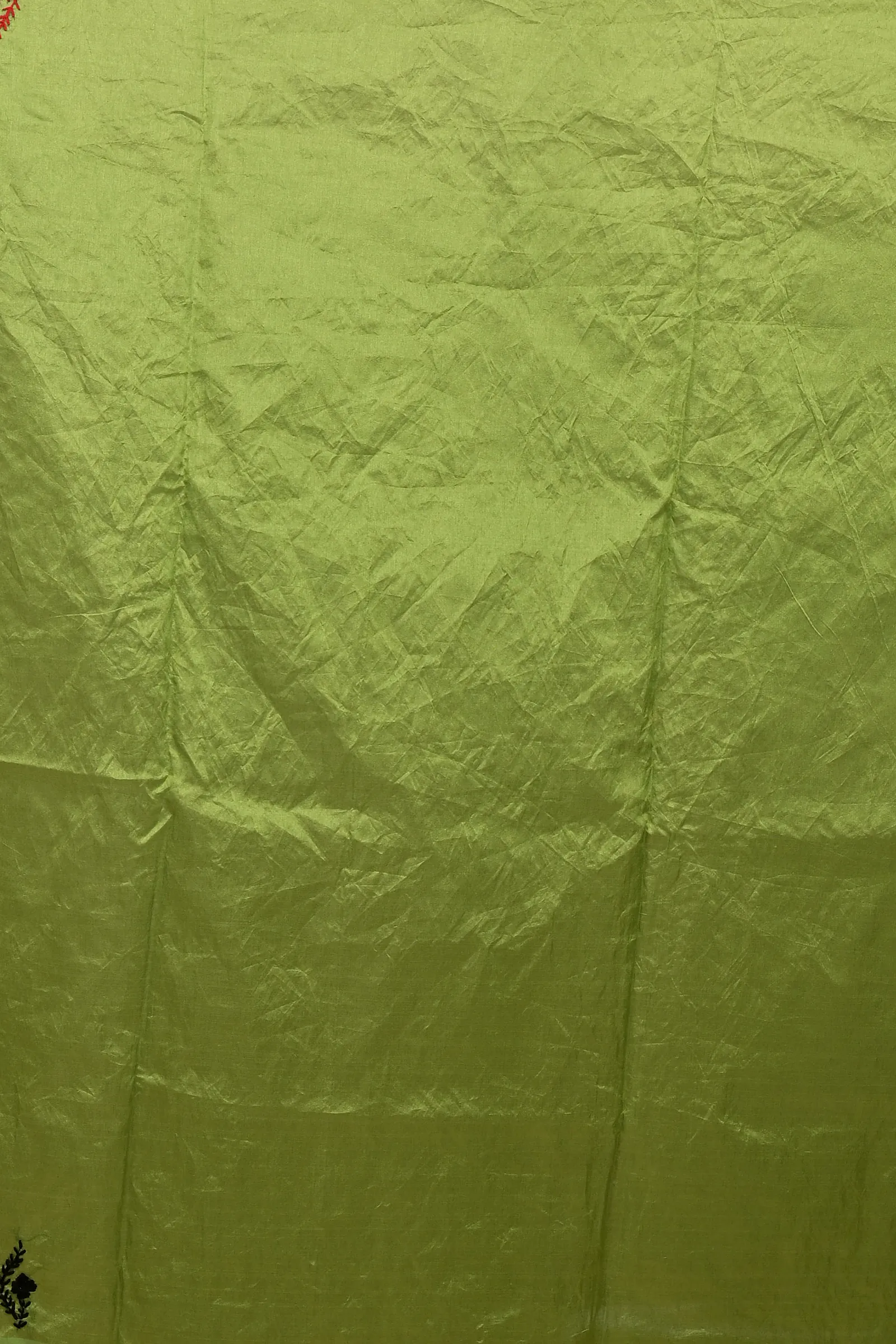Dark Green Cotton Piaja Kantha Stitch Saree (2150)