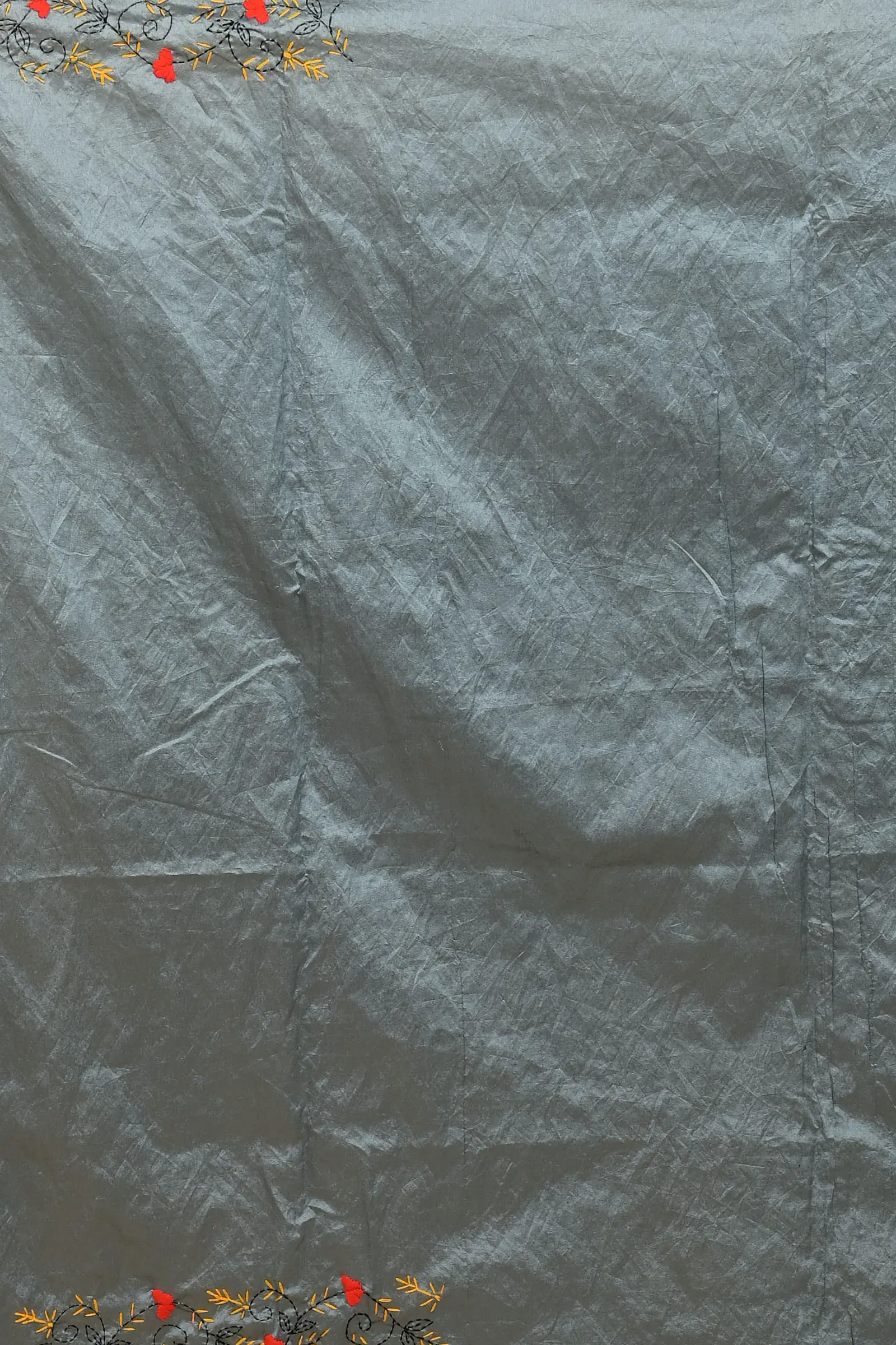 Grey Cotton Piaja Kantha Stitch Saree (2151)