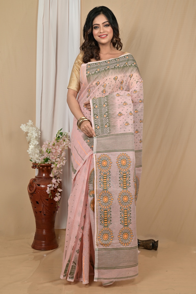 Pitch Pure Cotton Achto Tant Saree (2170)