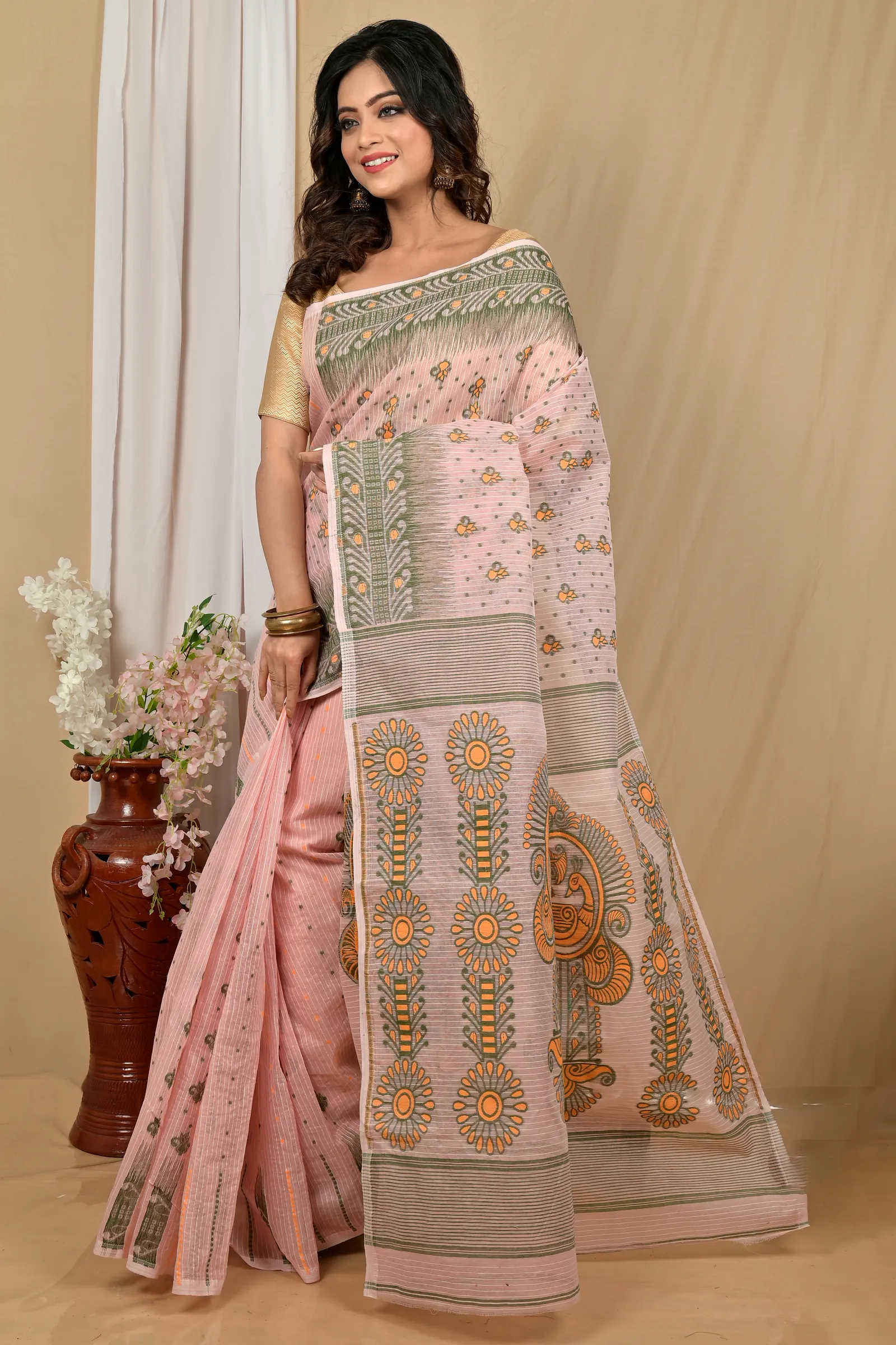 Pitch Pure Cotton Achto Tant Saree (2170)