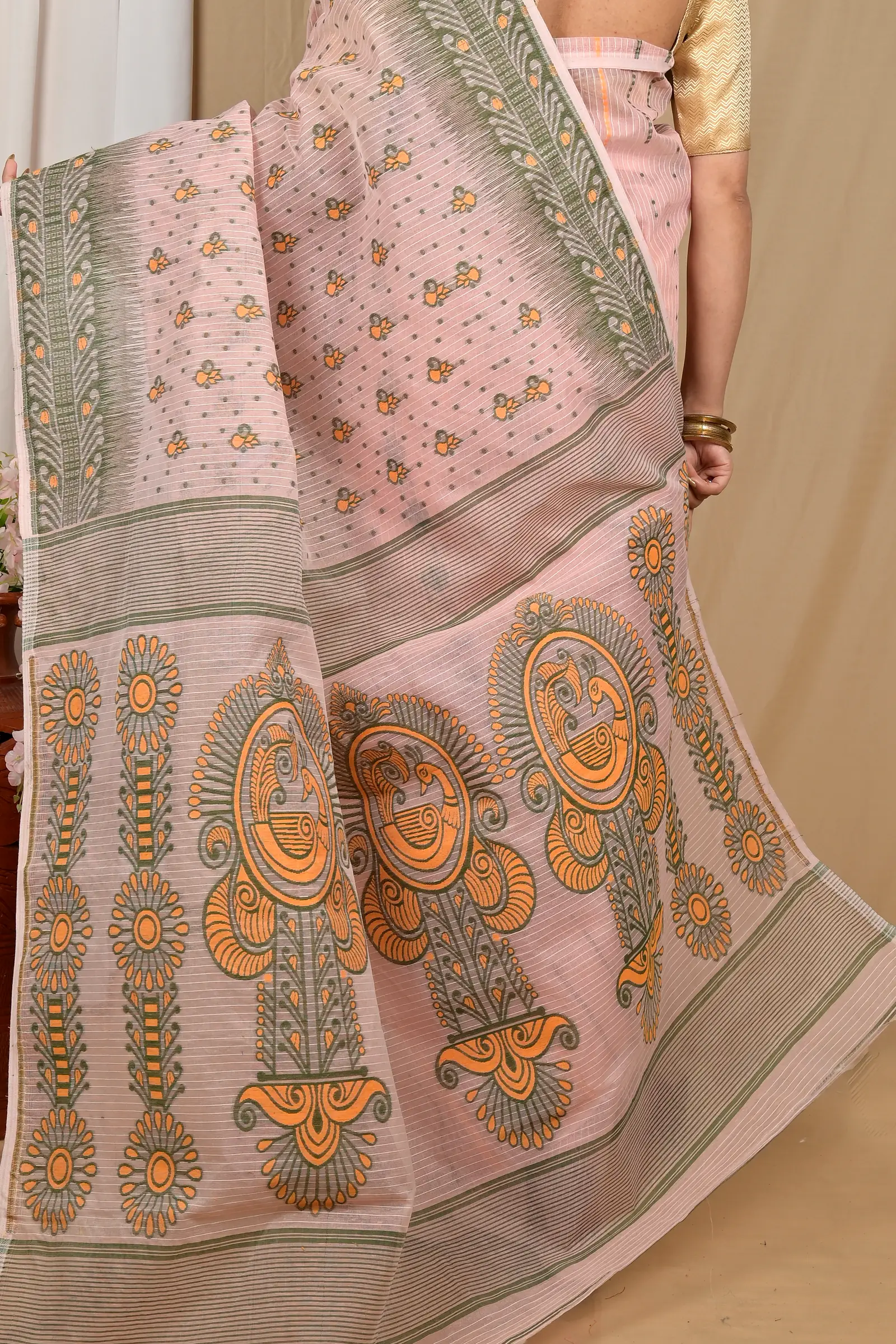 Pitch Pure Cotton Achto Tant Saree (2170)