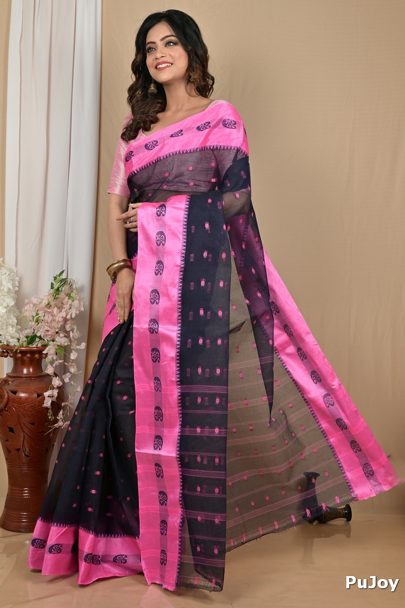 Naby Blue Pure Cotton Achma Tant Saree (2177)