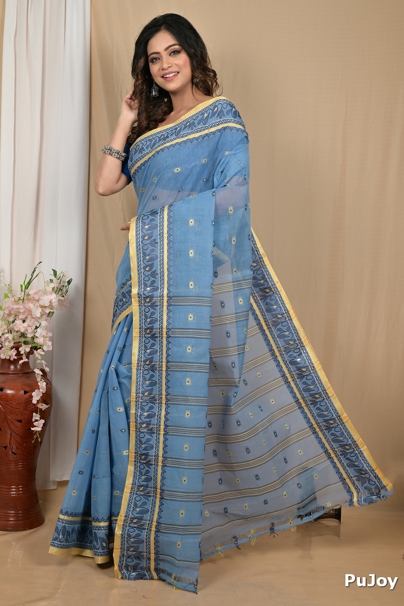 Royal Blue Pure Cotton Achlin Tant Saree (2181)