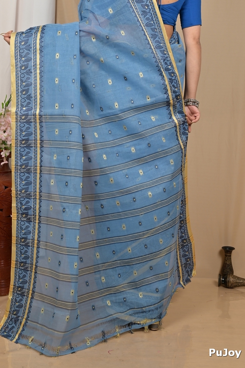 Royal Blue Pure Cotton Achlin Tant Saree (2181)