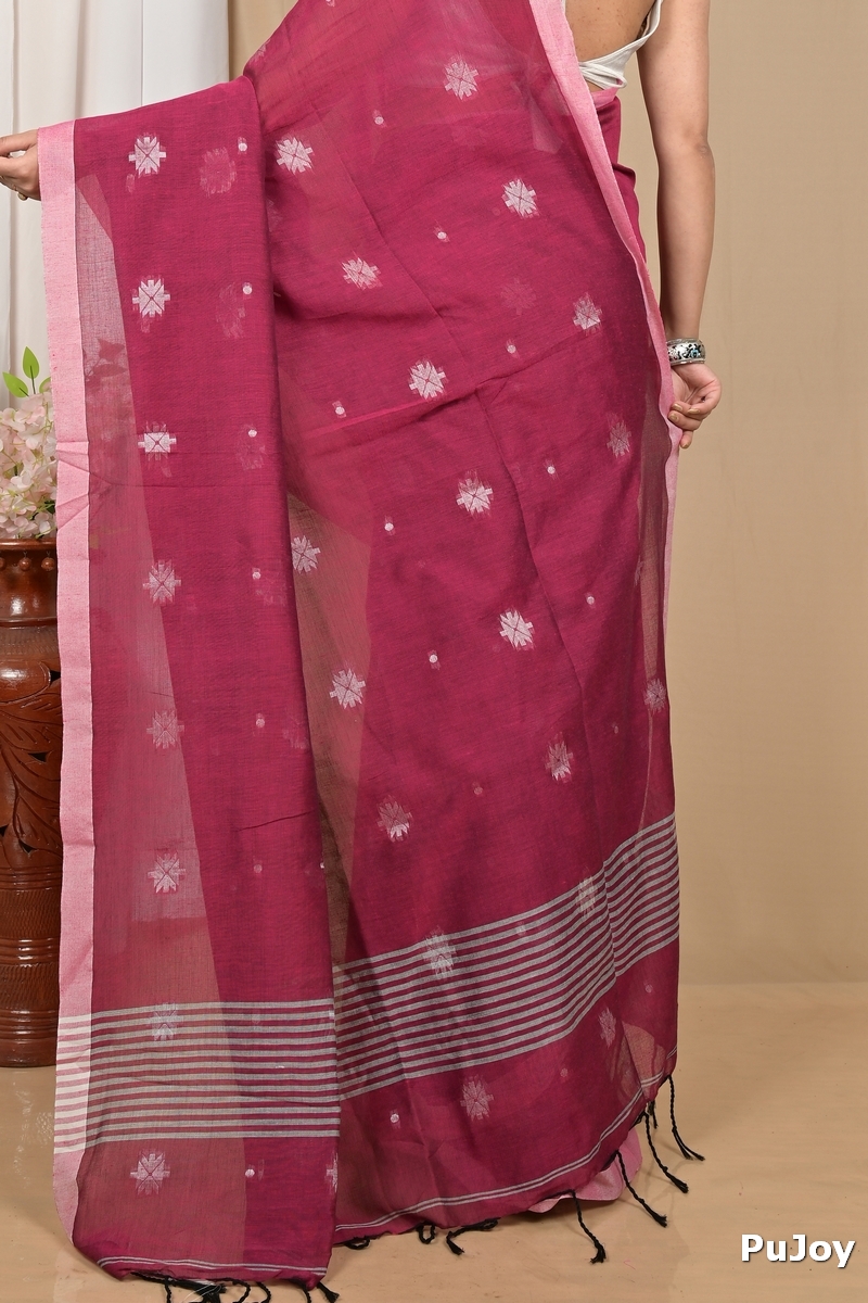 Purpel Pure Cotton Achbu Hand Loom Saree (2207)