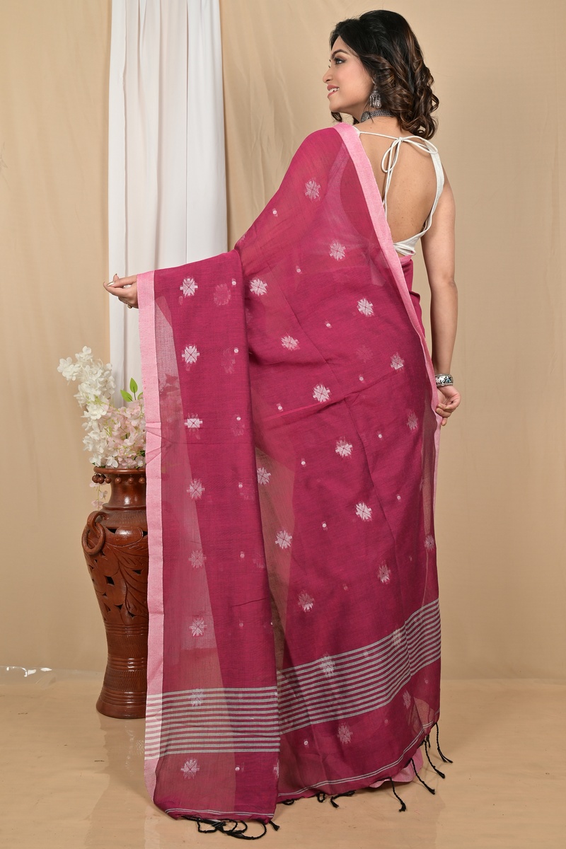 Purpel Pure Cotton Achbu Hand Loom Saree (2207)