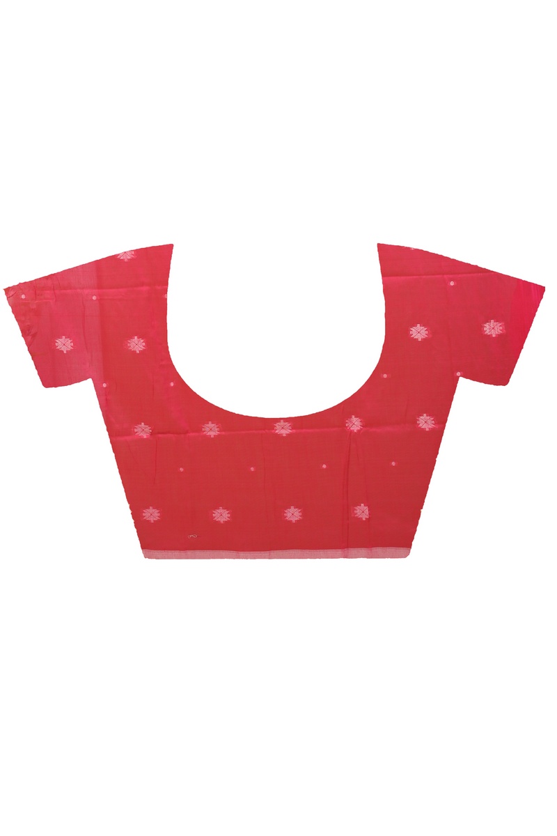 Red Pure Cotton Achbu Hand Loom Saree (2208)