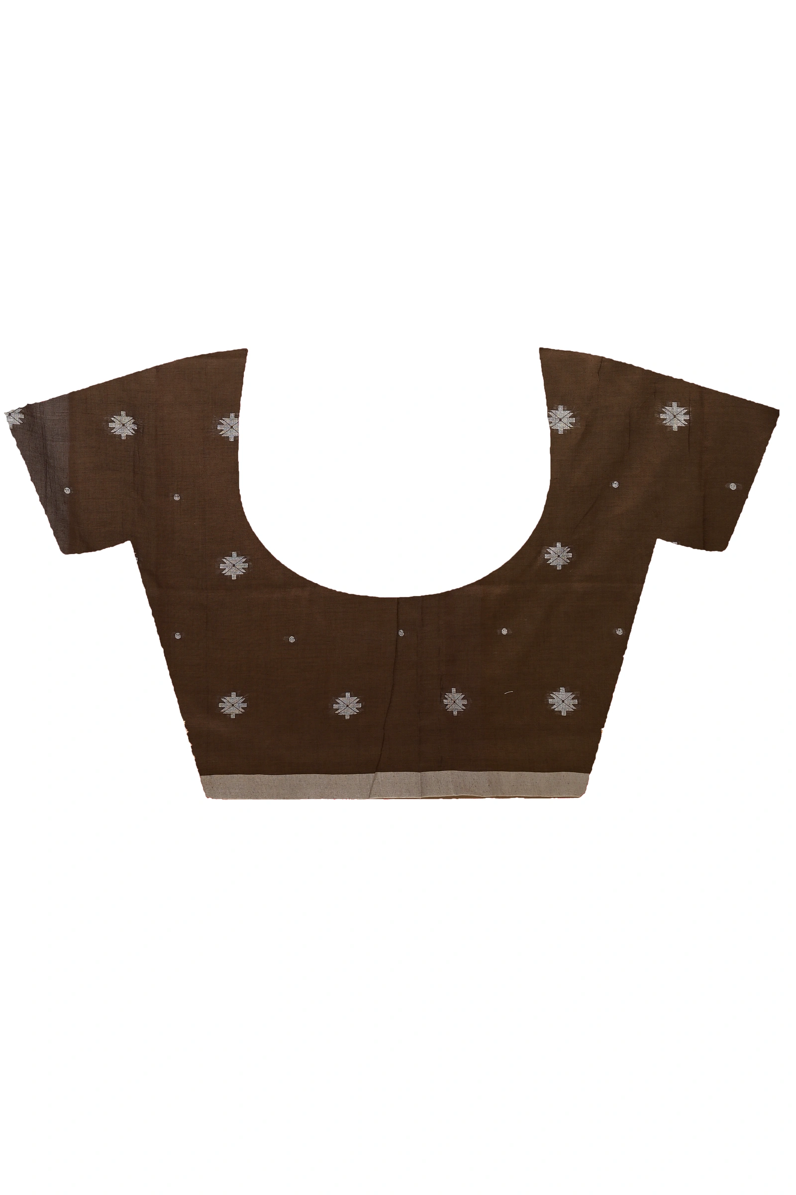 Dark Brown Pure Cotton Achbu Hand Loom Saree (2209)