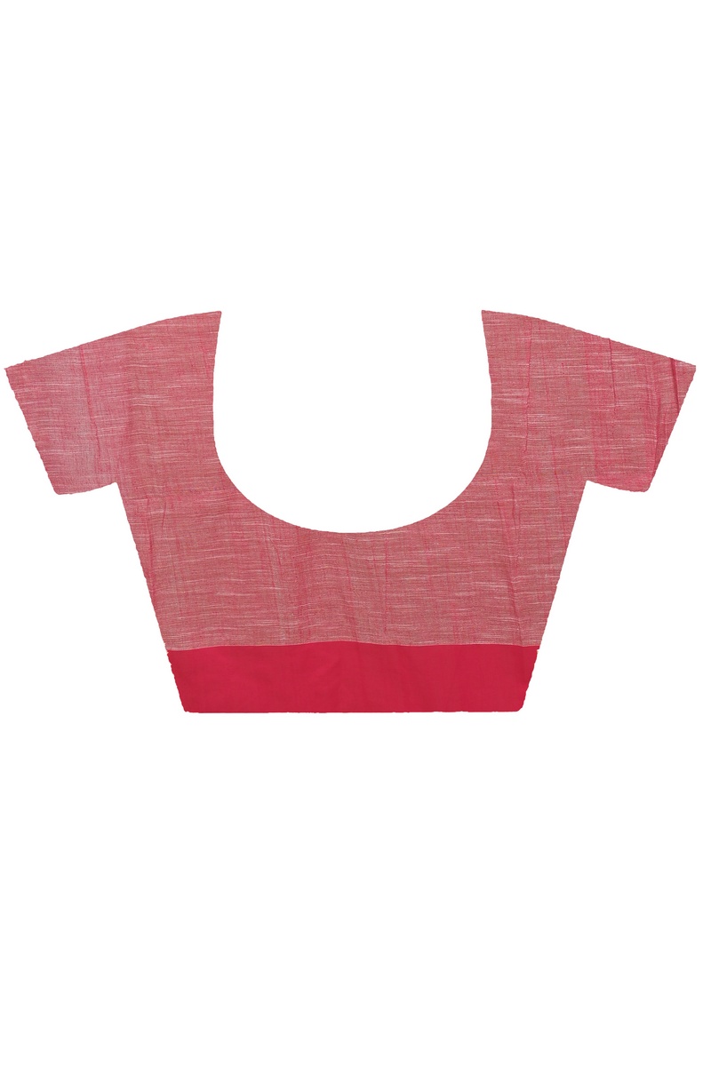 Grey Orange Pure Cotton Achkol Hand Loom Saree (2215)