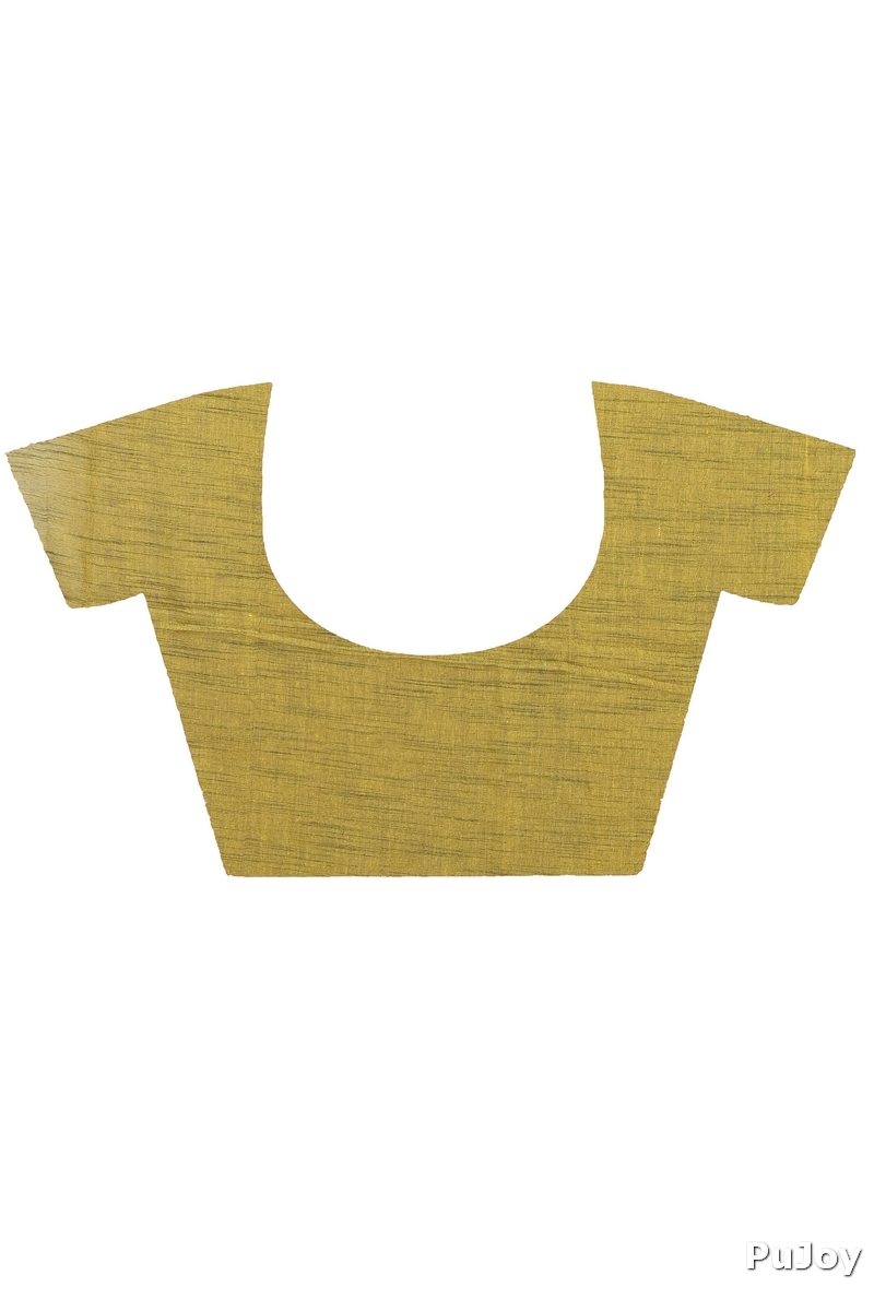 Nabyblue Yellow Pure Cotton Achkol Hand Loom Saree (2217)