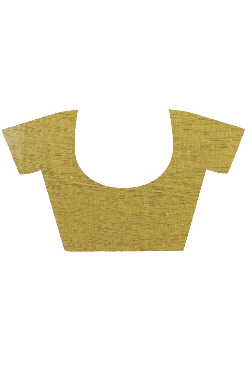 Nabyblue Yellow Pure Cotton Achkol Hand Loom Saree (2217)