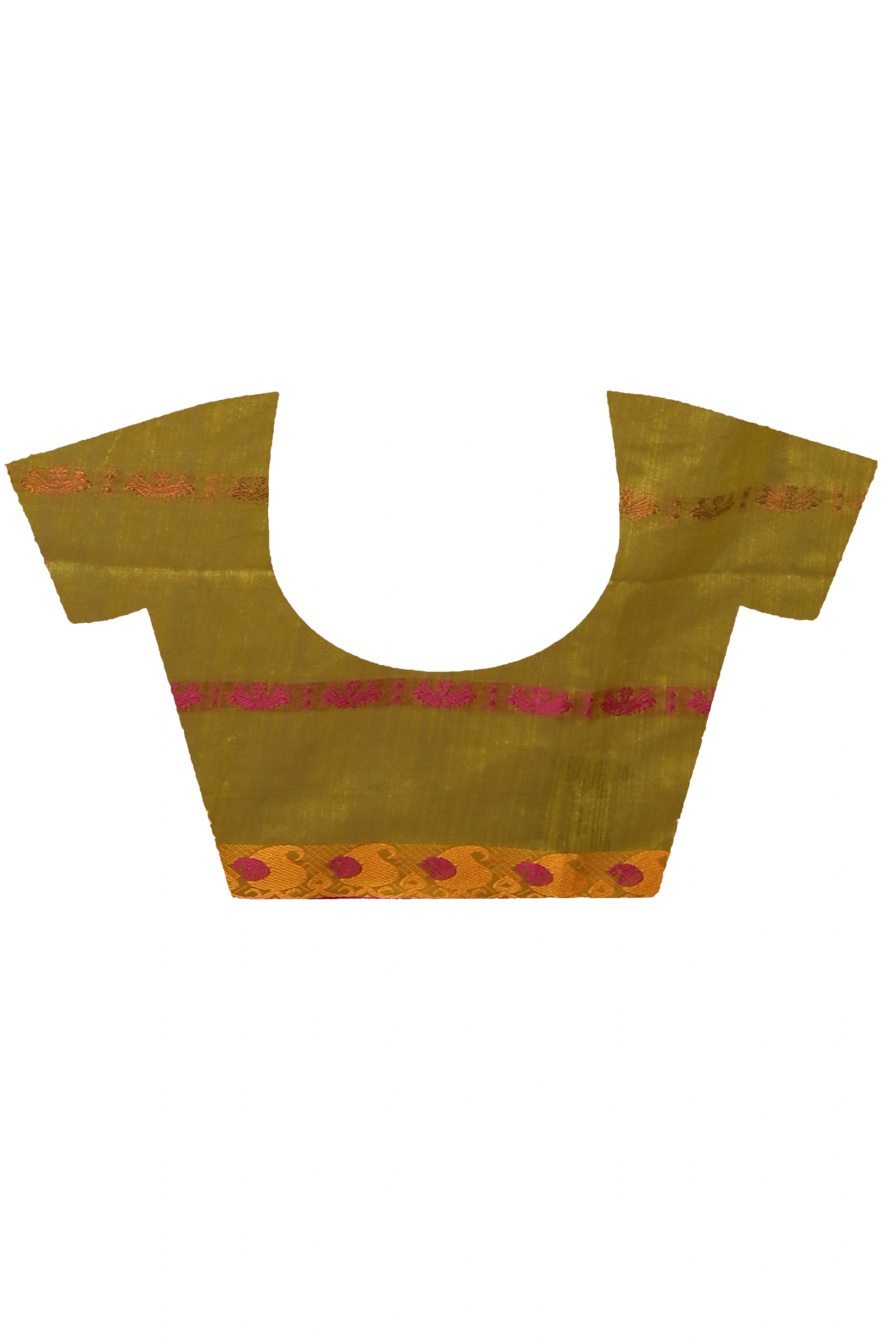Mehendi Green Blended Cotton Achsit Hand Loom Saree (2220)