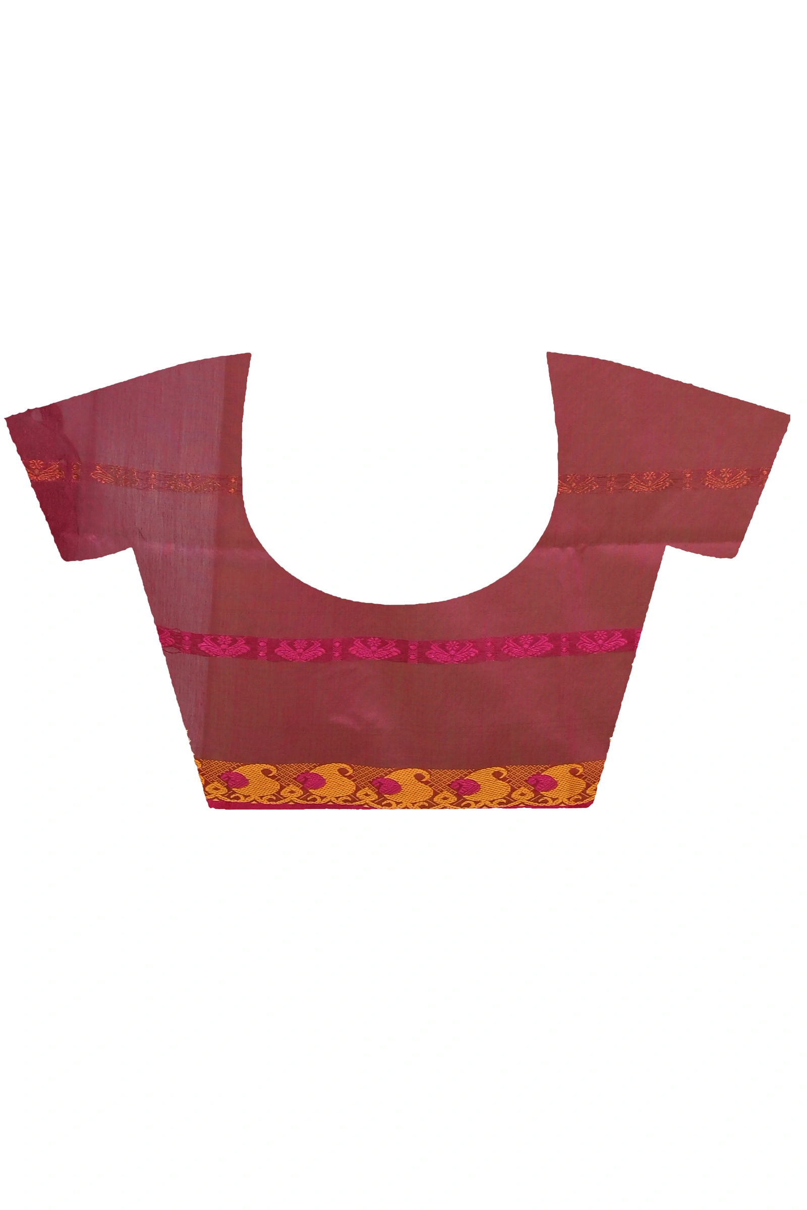 Green Pink Blended Cotton Achsit Hand Loom Saree (2221)