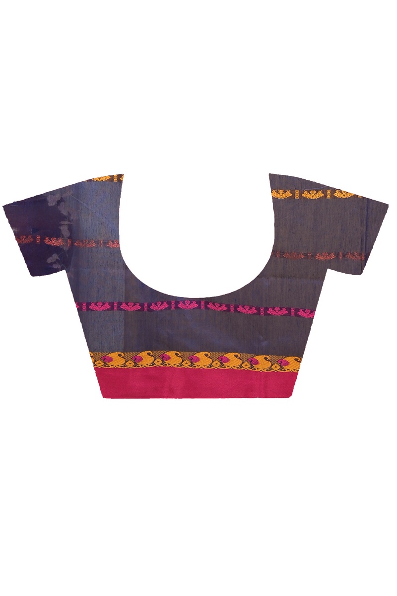 Sage Green Blended Cotton Achsit Hand Loom Saree (2224)