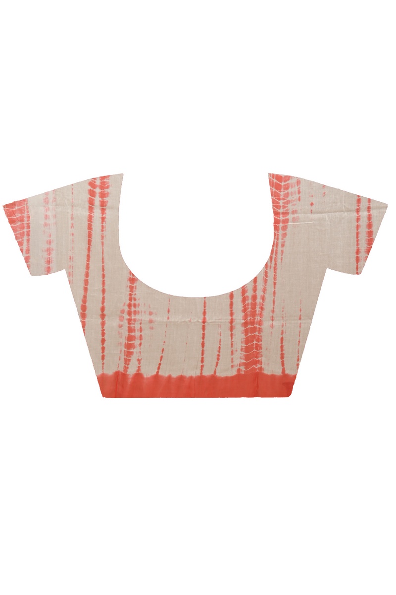 Red White Pure Cotton Achmol Badhni Dye Saree (2239)