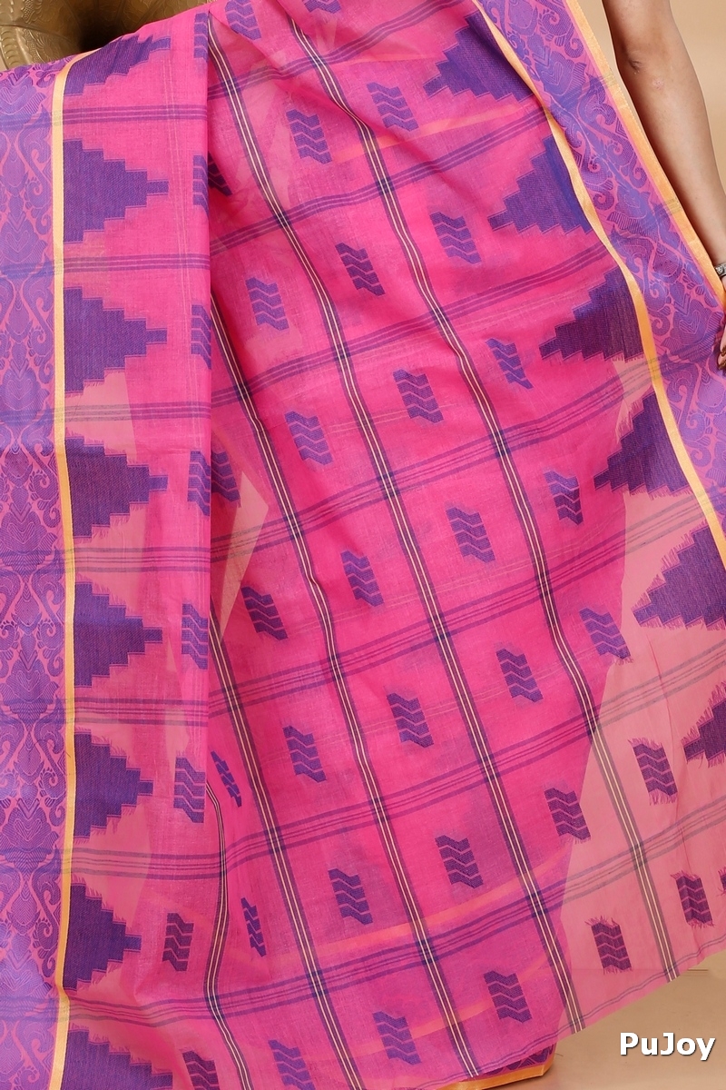 Pink Pure Cotton Kamala Desiging Tant Saree (224)