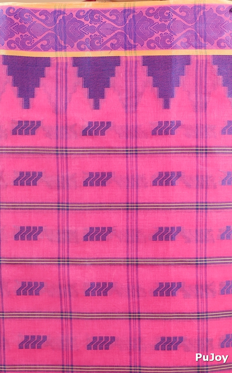Pink Pure Cotton Kamala Desiging Tant Saree (224)