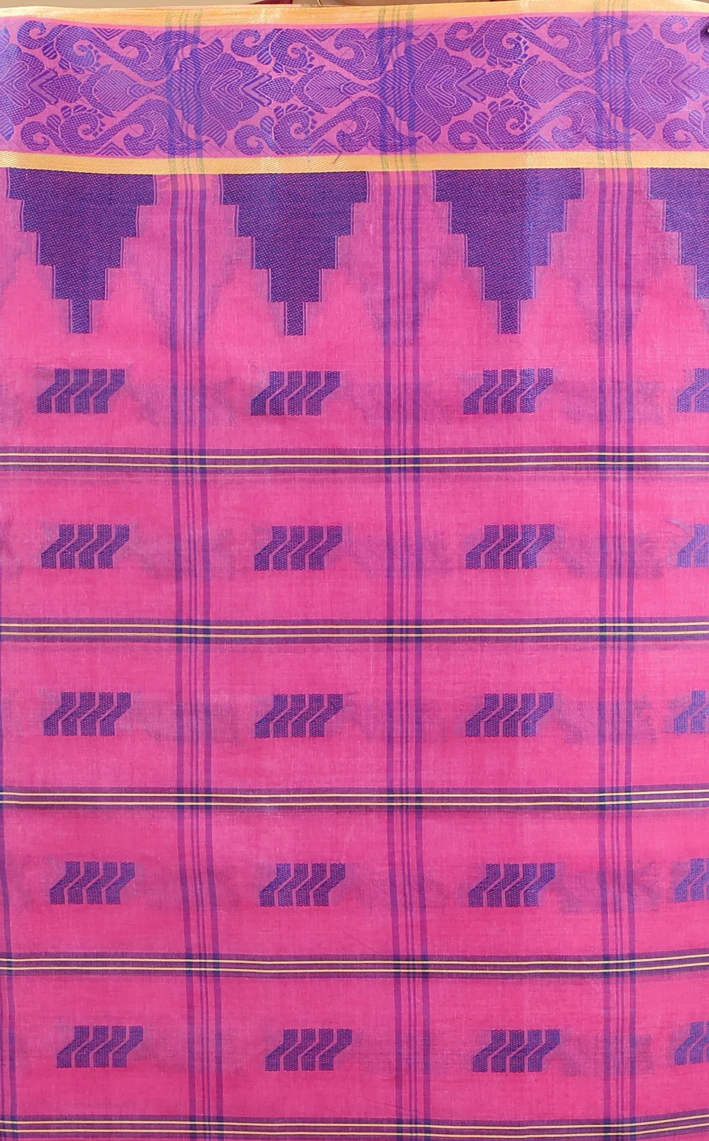 Pink Pure Cotton Kamala Desiging Tant Saree (224)