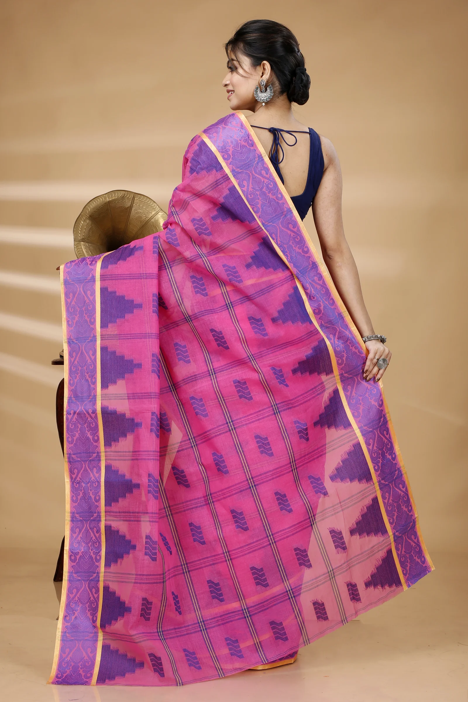 Pink Pure Cotton Kamala Desiging Tant Saree (224)