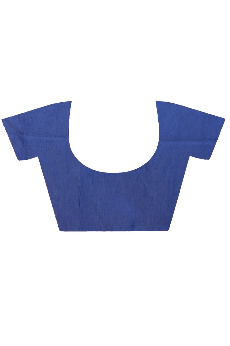 Blue Pure Cotton Achrun Embroidery Handloom saree (2243)