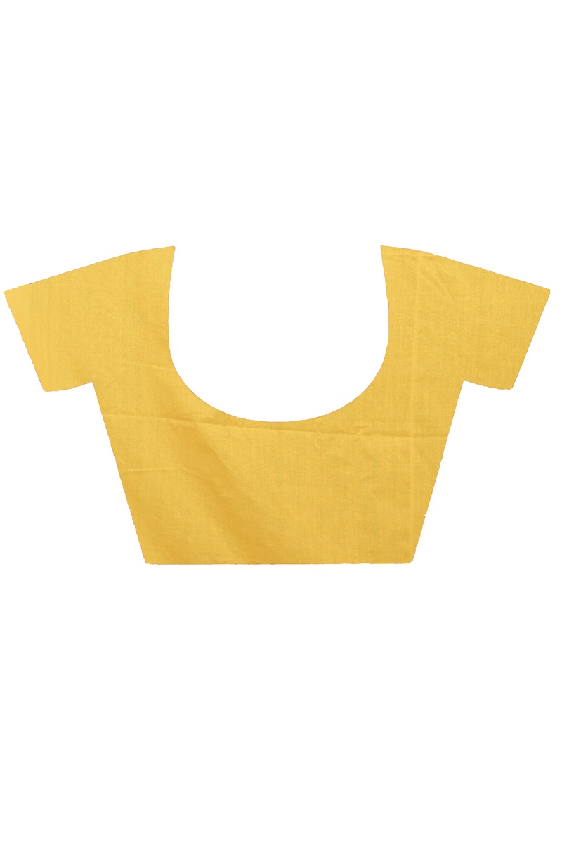 Yellow Pure Cotton Achrun Embroidery Handloom saree (2245)