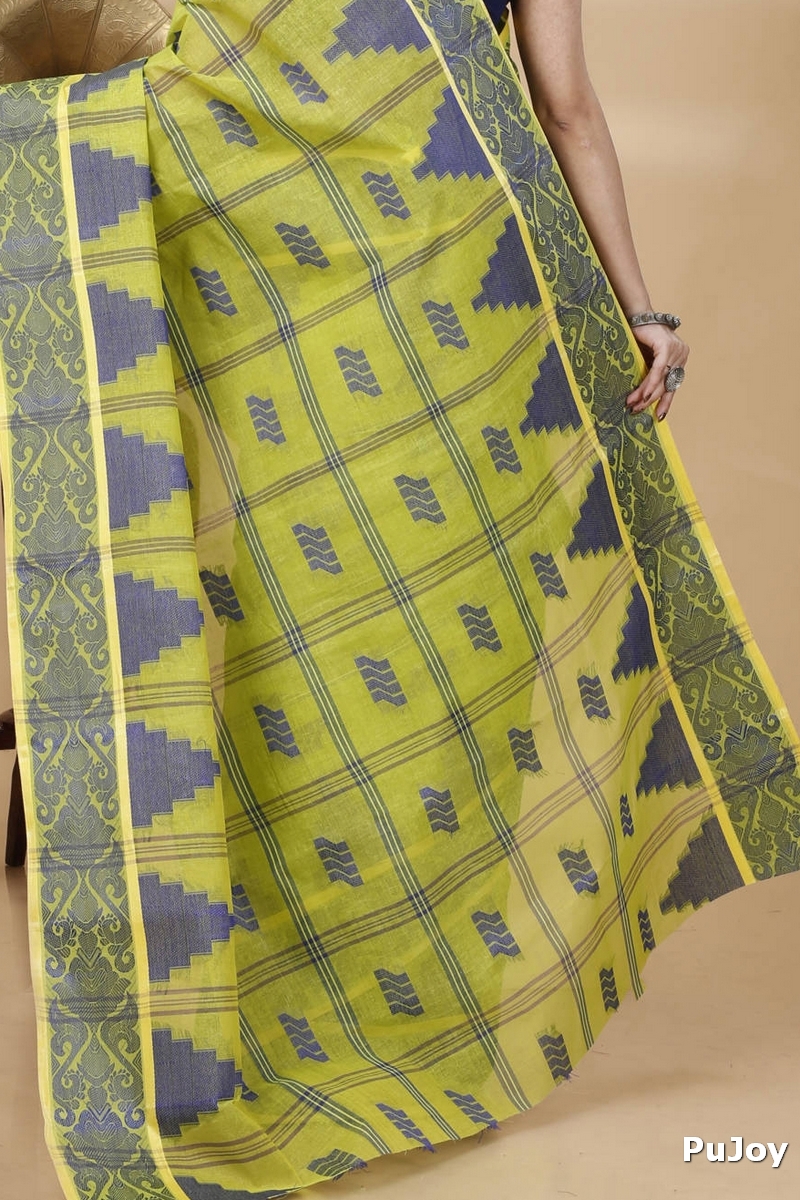 Green Pure Cotton Kamala Desiging Tant Saree (225)